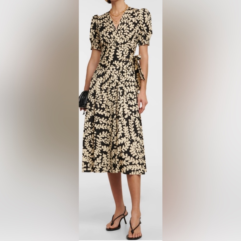 NWT DVF Sammie belted Cotton blend dress US2